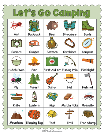 Camping Vocabulary List