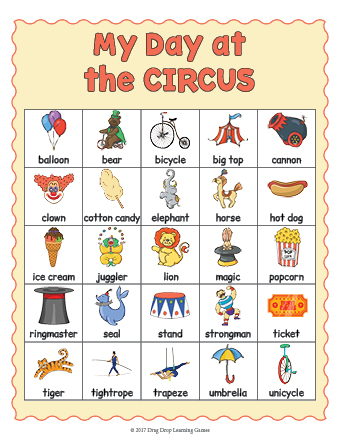 Circus Vocabulary Printable