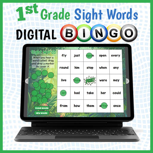 DIGITAL 1st Grade Sight Words Vocabulary Bingo Game
