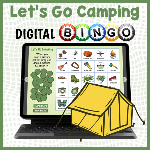 DIGITAL Camping Themed Vocabulary Bingo Game