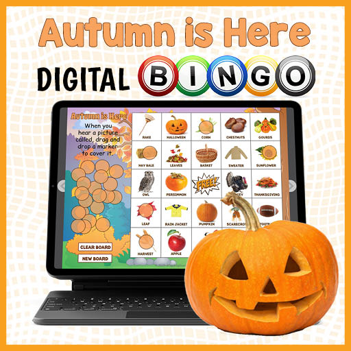 DIGITAL Fall Themed Vocabulary Bingo Game