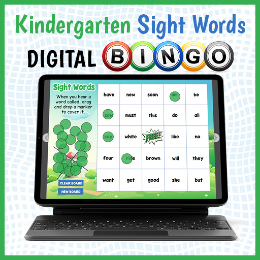 DIGITAL Kindergarten Sight Words Vocabulary Bingo Game