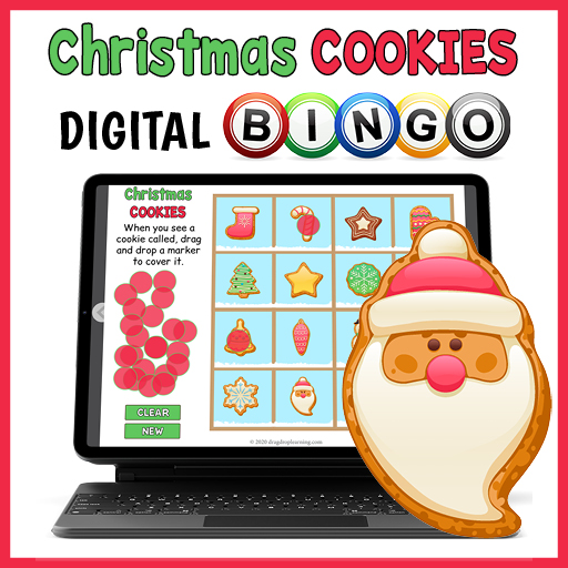 DIGITAL Preschool Christmas Gingerbread Cookies Bingo Game