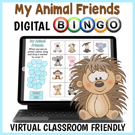 DIGITAL Preschool Cute Animal Bingo Game