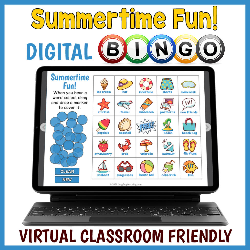 DIGITAL Summer Themed Vocabulary BINGO Game